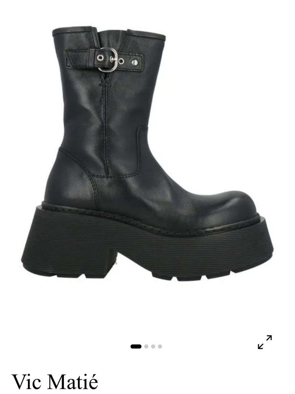 Vic Matie Black Chunky Platform Mid-Calf Boots NWT